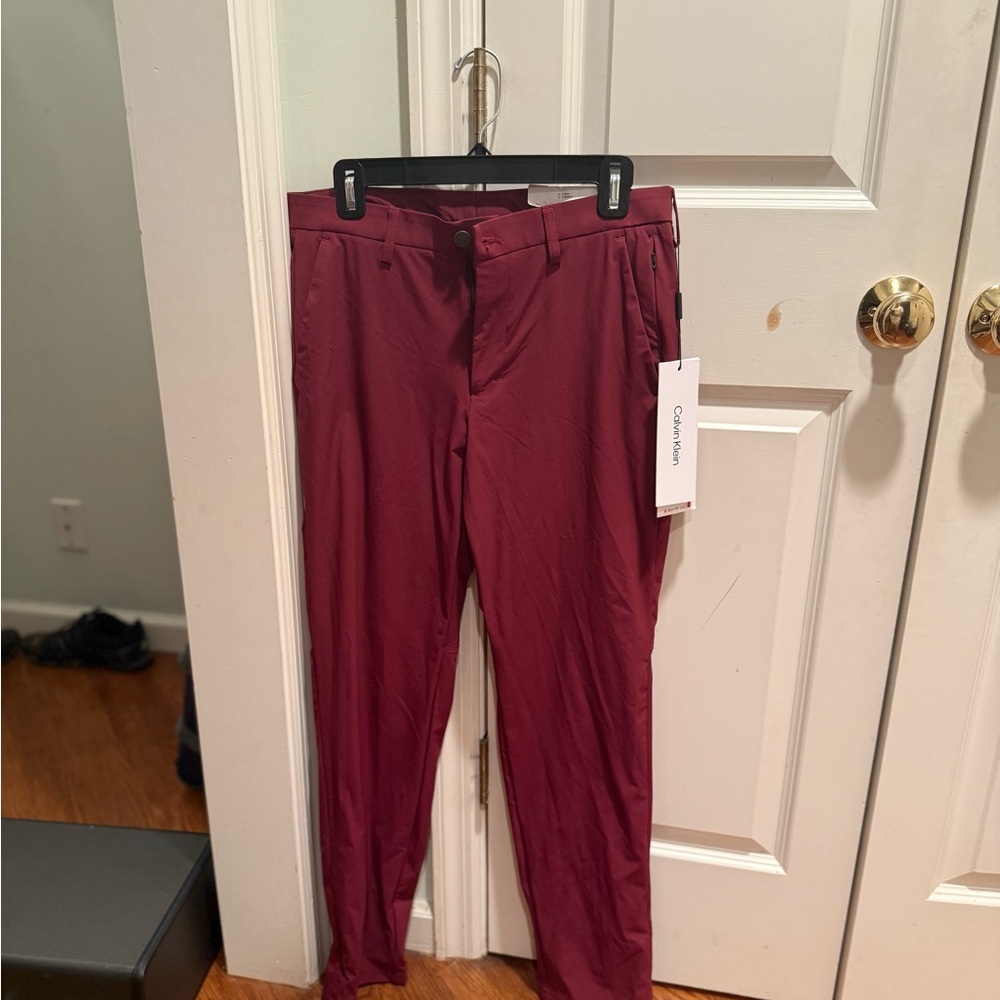 Calvin Klein Men's Deep Red Dress Pants